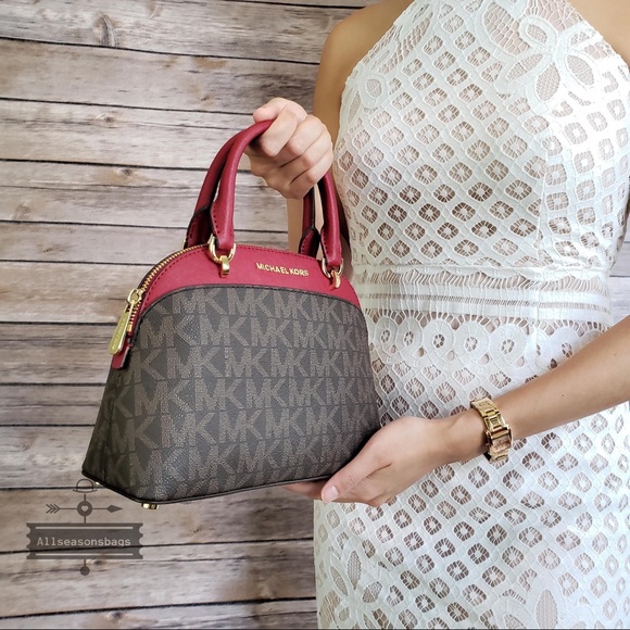 NWT Michael Kors Emmy small dome satchel cherry - Picture 3 of 8